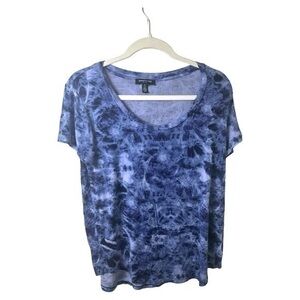 Kenneth Cole Shirt Womens Large Tee Short Sleeve Tie Dye Marble All Over Soft